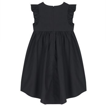 Girls Black Rhinestone Logo Dress 