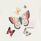 Girls Ivory Butterflies Logo Dress, 1, hi-res