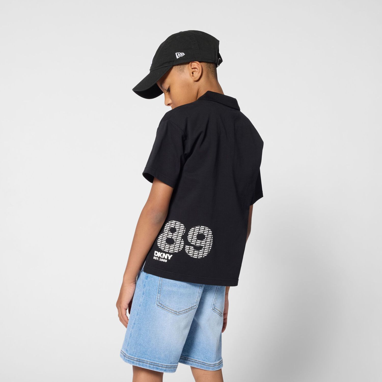 Boys Black Logo Polo Shirt, 1, hi-res