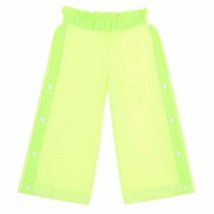 Girls Neon Yellow Wide Leg Trousers