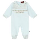 Baby Boys Blue Logo Babygrow, 2, hi-res