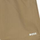 Boys Beige Logo Swim Shorts, 1, hi-res