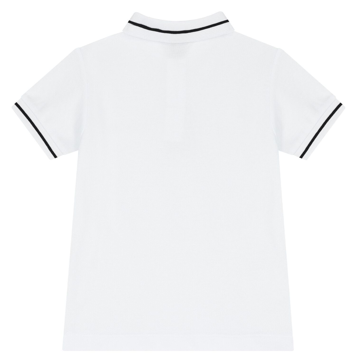 Boys White Cotton Logo Polo Shirt, 1, hi-res image number null