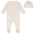 طقم بنات هدايا أفرول بالشعار باللون الوردي, 1, hi-res