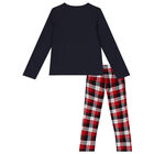 Girls Navy Blue & Red Festive Pyjamas, 1, hi-res
