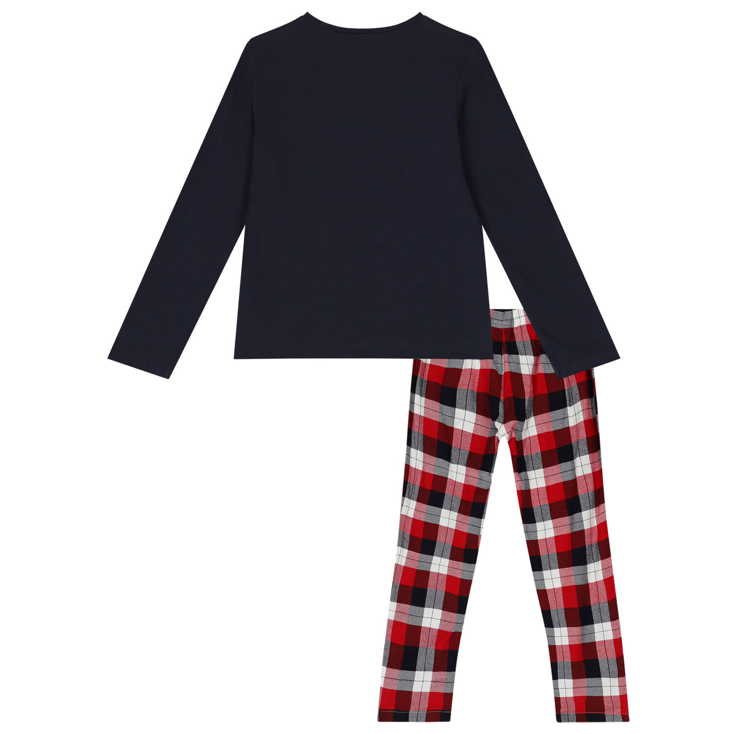 Girls Navy Blue & Red Festive Pyjamas, 1, hi-res