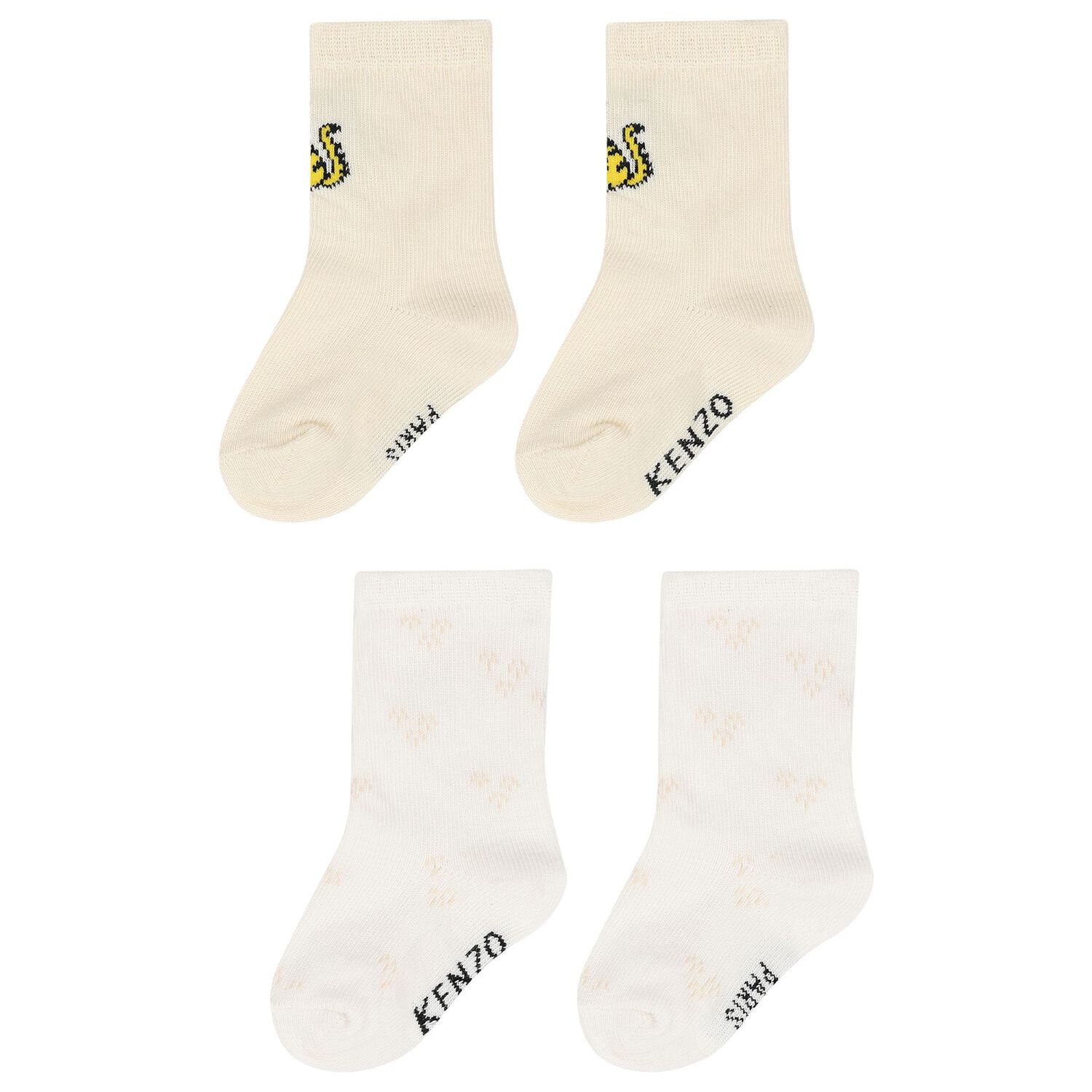 White & Ivory Tiger Logo Socks ( 2 Pack ), 2, hi-res