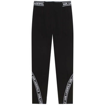 Girls Black Logo Leggings