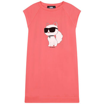 Girls Coral Choupette Logo Dress
