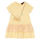 Younger Girls Yellow Bag Logo Dress, 1, hi-res
