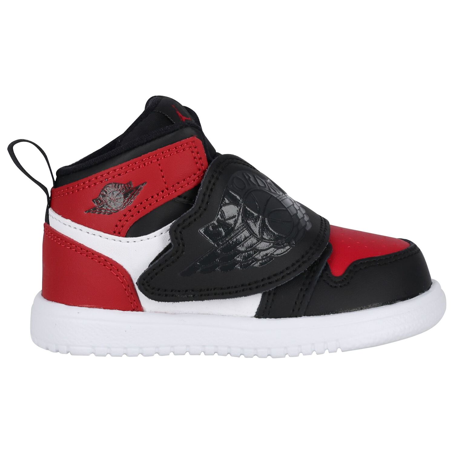 Black, Red & White Sky Jordan 1 Trainers, 2, hi-res
