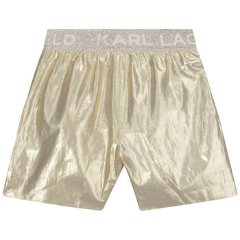 Girls Gold Logo Shorts
