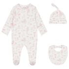 Baby Girls White & Pink Swan Babygrow Gift Set , 1, hi-res