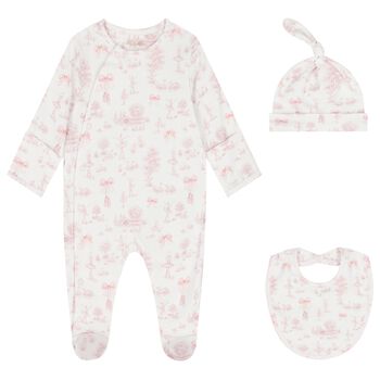 Baby Girls White & Pink Swan Babygrow Gift Set 