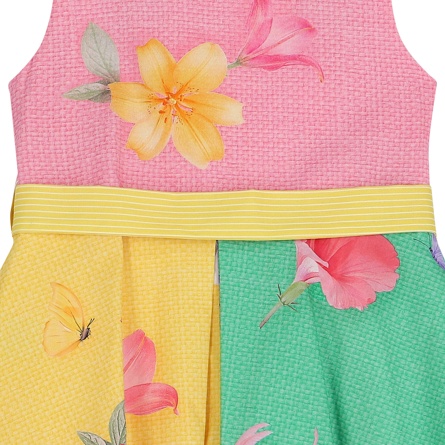 فستان بنات بطبعة الزهور متعدد الألوان, 1, hi-res