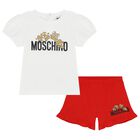 Younger Girls White Logo Shorts Set, 2, hi-res