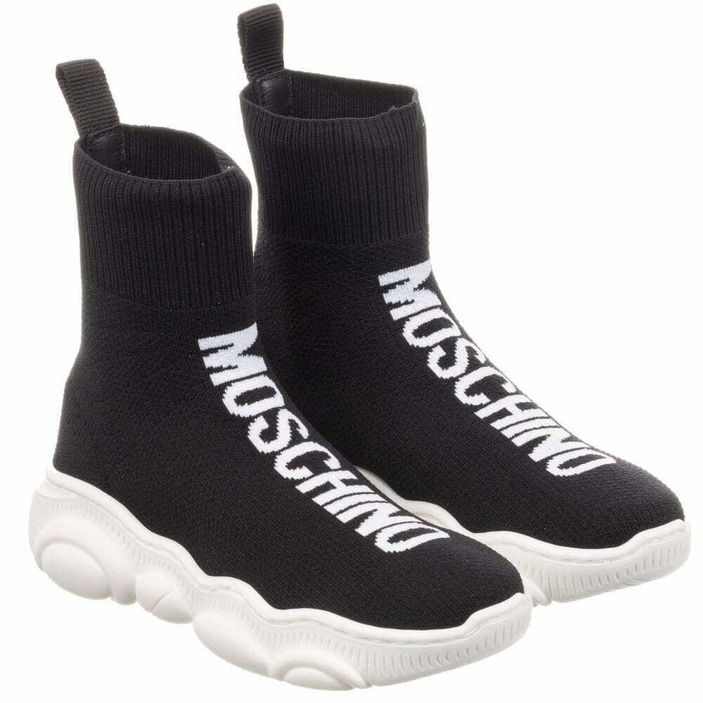 Moschino Black Logo Sock Trainers Junior Couture UAE