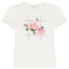 Girls Ivory & Pink Roses Skirt Set, 1, hi-res