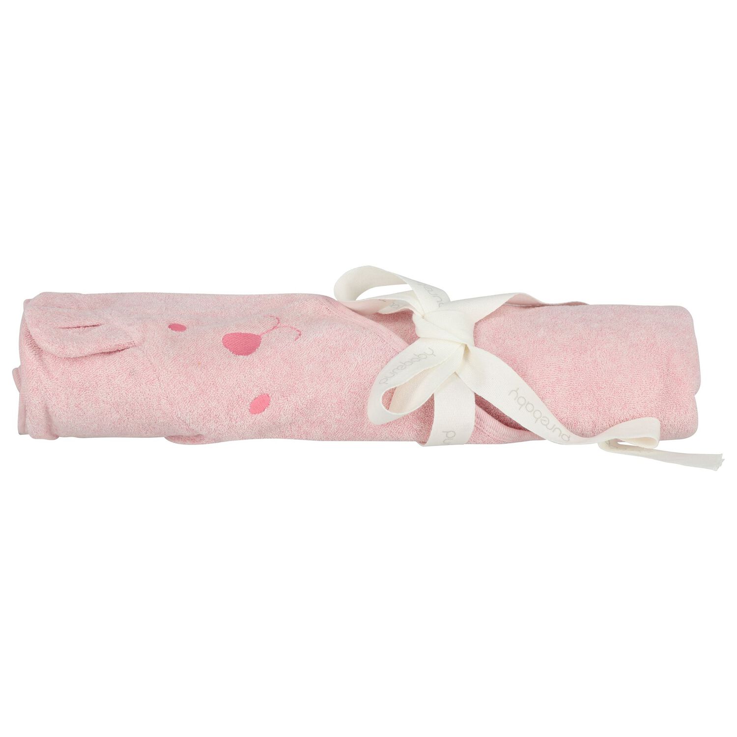 Baby Girls Pink Teddy Bear Hooded Towel, 2, hi-res image number null