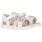 Younger Girls Ivory Flower Sandals, 1, hi-res