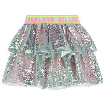 Girls Pink Sequin Iridescent Skirt