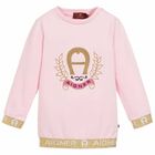 Girls Pink Logo Sweatshirt, 1, hi-res