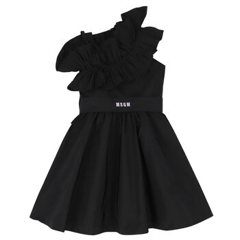 Girls Black Ruffle Dress