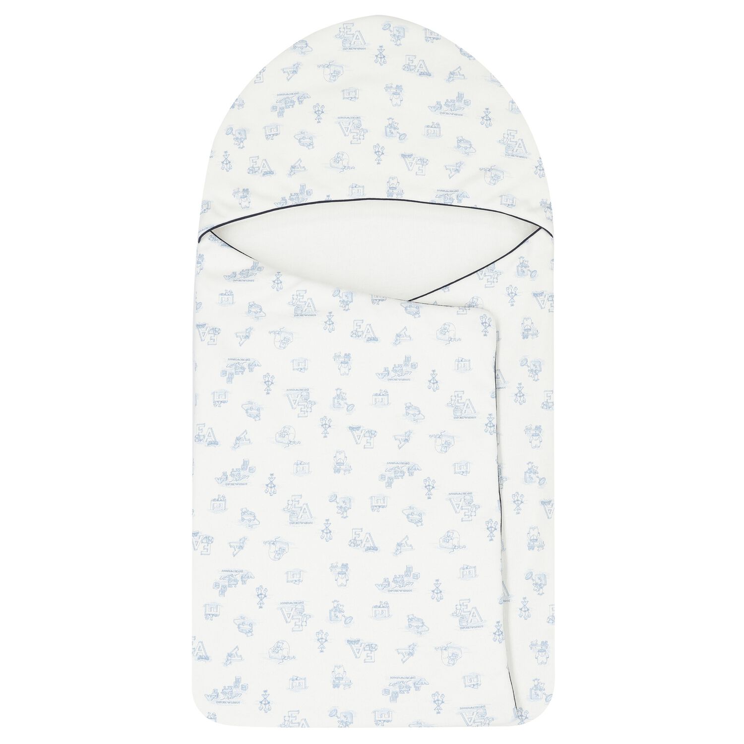 Baby Boys Ivory & Blue Logo Nest, 2, hi-res