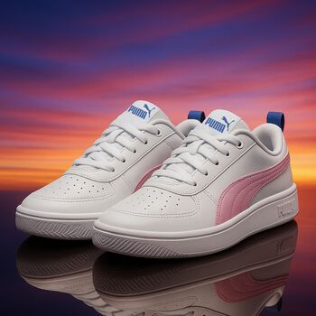 Girls White & Pink Rickie Trainers