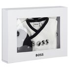 Baby Boys White & Black Logo Babygrow Gift Set, 1, hi-res