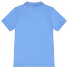 Boys Blue Logo Polo Shirt, 1, hi-res
