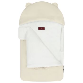 مدس بطبعة تيدى باللون الأبيض والبيج