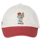 Boys Ivory Polo Bear Logo Cap, 1, hi-res