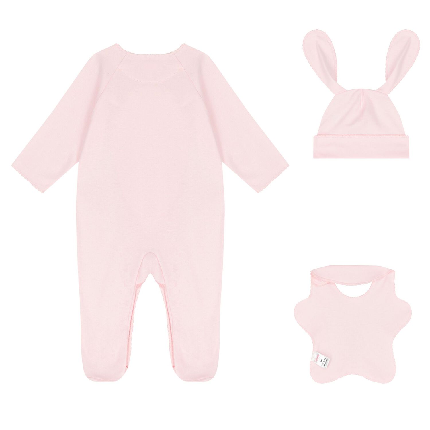 Baby Girls Pink Bunny Babygrow Gift Set, 1, hi-res image number null