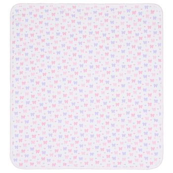 Kissy Kissy Baby Girls White Billowy Bows Blanket, 1 Baby Girls White Billowy Bows Blanket