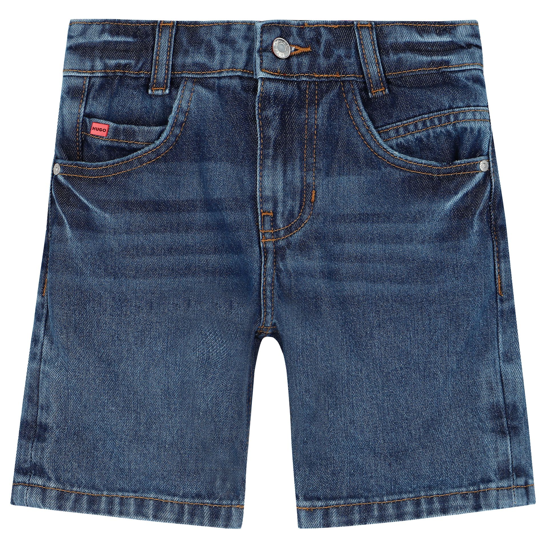 HUGO Boys Blue Denim Shorts Junior Couture UAE