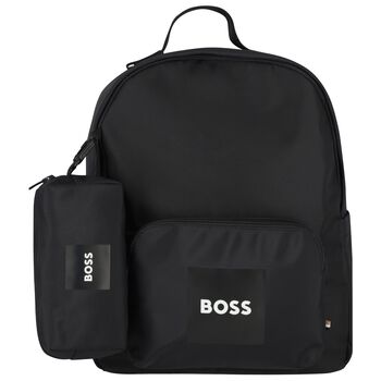 Boys Black Canvas Backpack