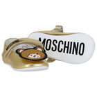 حذاء بنات ما قبل المشى بشعار تيدى باللون الذهبى, 1, hi-res