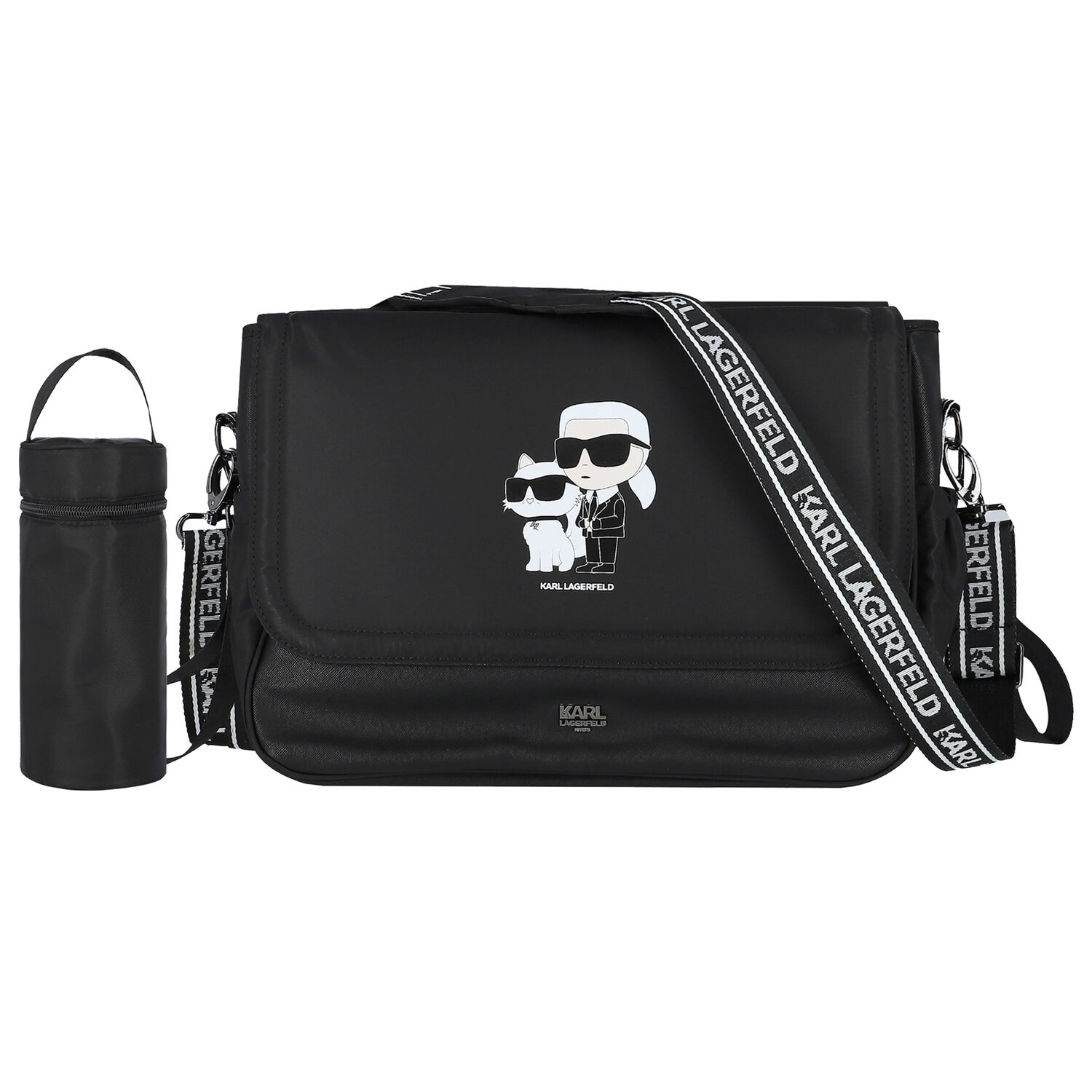 Black Logo Baby Changing Bag, 1, hi-res image number null