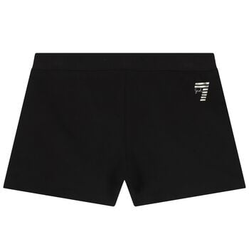 Girls Black Logo Shorts