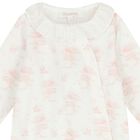 Baby Girls White & Pink Babygrow, 1, hi-res