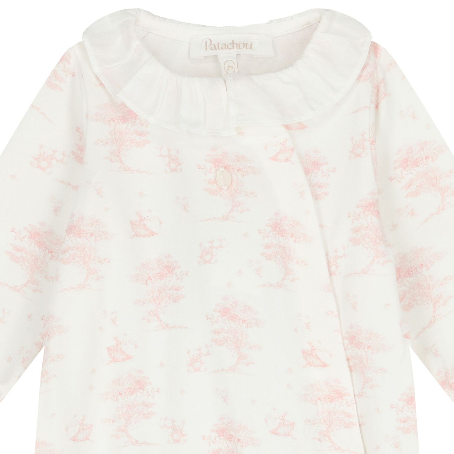 Baby Girls White & Pink Babygrow, 1, hi-res