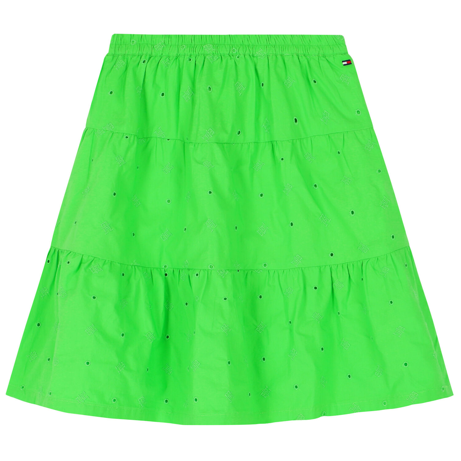 Girls Green Logo Broderie Anglaise Skirt, 2, hi-res image number null