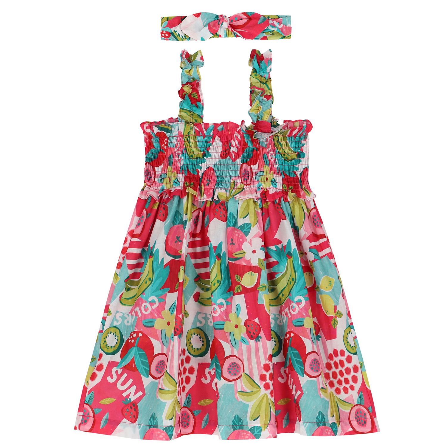 Girls Pink & Aqua Dress Set, 1, hi-res