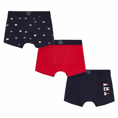 Boys Blue & Red Boxer Shorts (3 Pack)