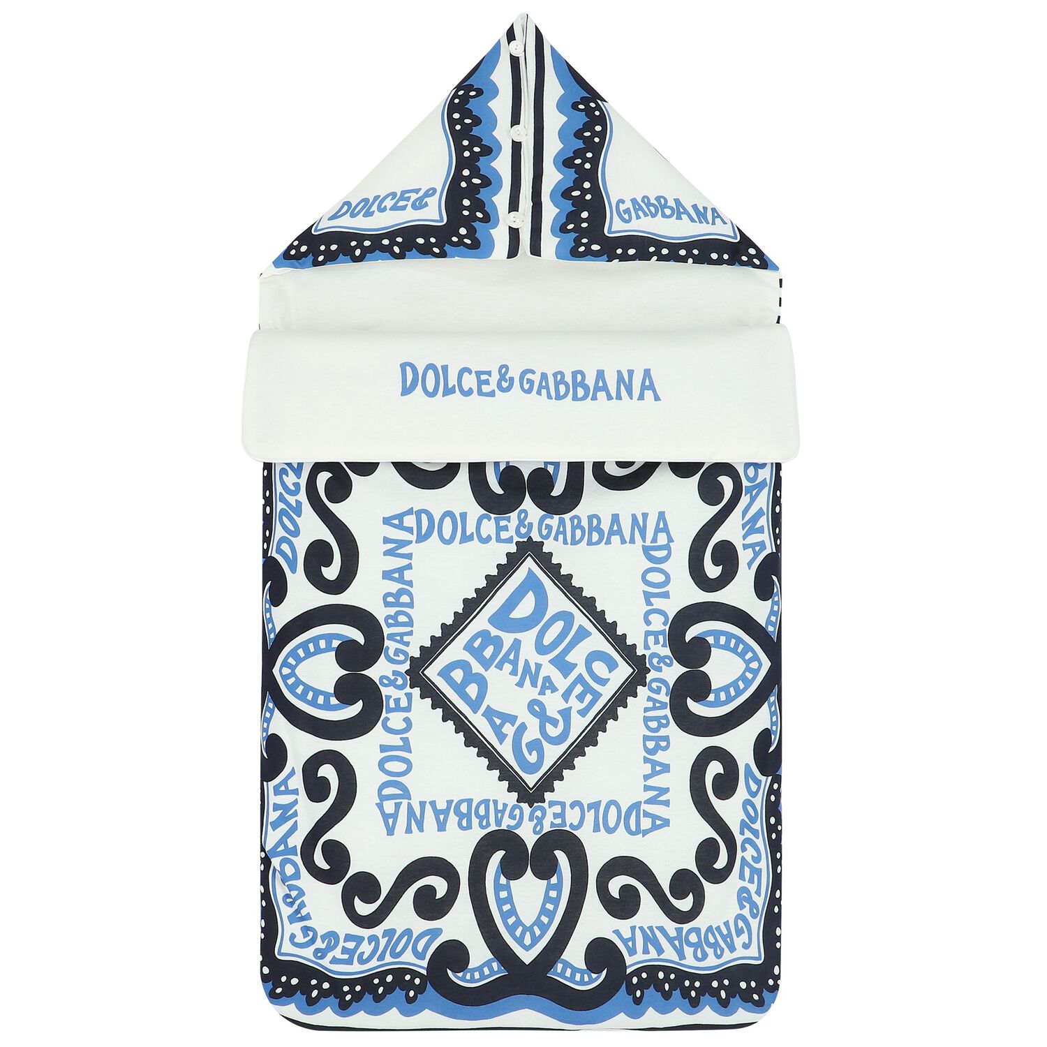 Baby Boys White & Blue Marina Print Nest, 1, hi-res image number null