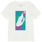 Boys White Logo T-Shirt, 1, hi-res