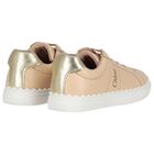 Girls Beige Logo Trainers, 1, hi-res