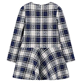 Girls Grey & Blue Check Dress