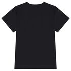 Girls Black Teddy Bear Logo Dress, 2, hi-res